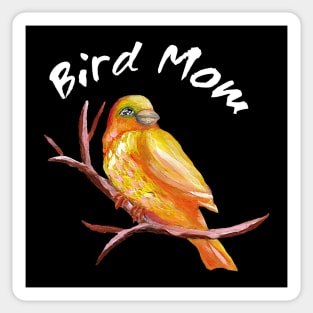 Canary Bird Mom - White Text Sticker